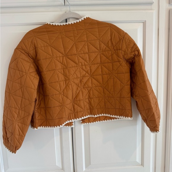 Orange Tan Jacket with White Trim - Picture 3 of 4